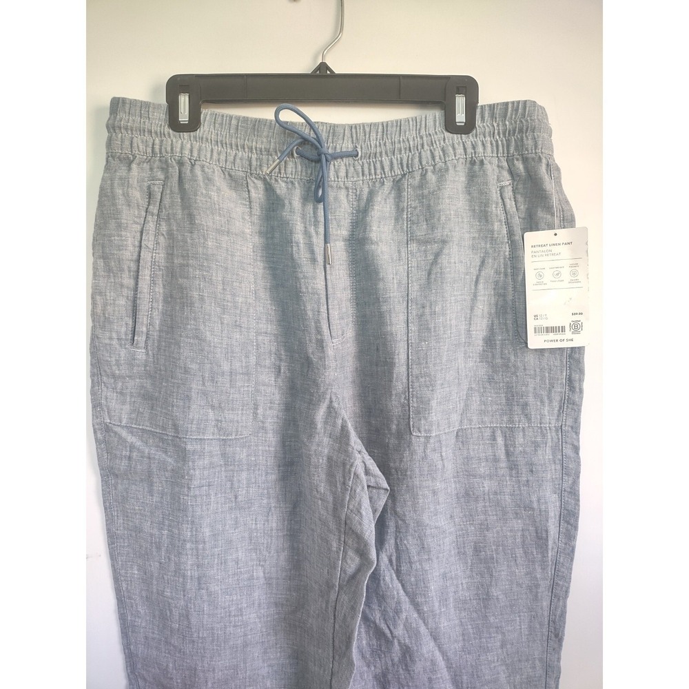 New Athleta 100% Linen Joggers Pants 16 Chambray Blue Travel NWT Vacation Cruise - Picture 10 of 13
